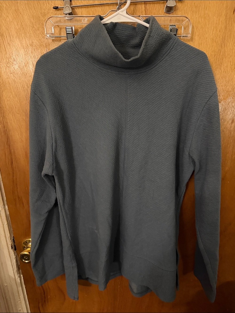 RBX Women's Cowl Neck Sweater in Pewter Blue Color